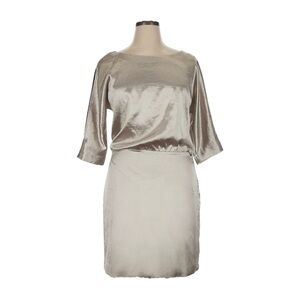 Banana Republic Monogram Metallic Blouson Dress NWT 16 Gold Sheen Party Cocktail